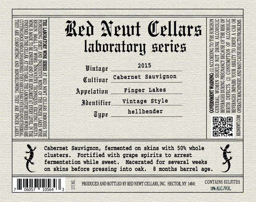 2015 Cabernet Sauvignon - Hellbender Style - VP